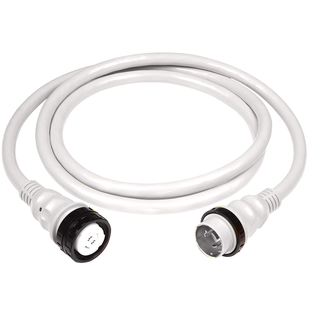 Marinco 50Amp 125/250V Shore Power Cable - 50ft - White | SendIt Sailing