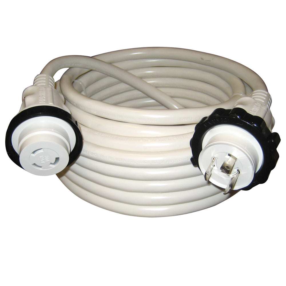 Marinco 30A 125V Molded Standard Cordset - White - 50ft | SendIt Sailing