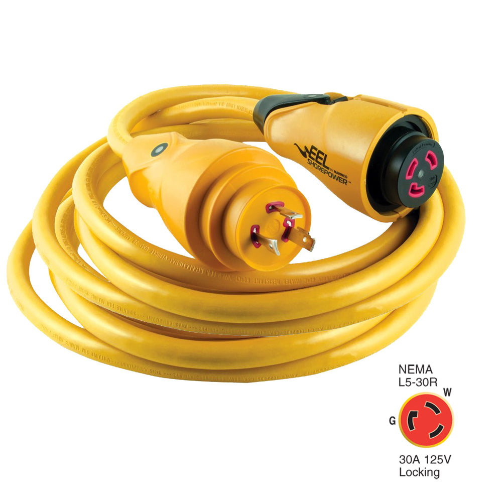 Marinco CS30-50 EEL 30A 125V Shore Power Cordset - 50ft - Yellow | SendIt Sailing