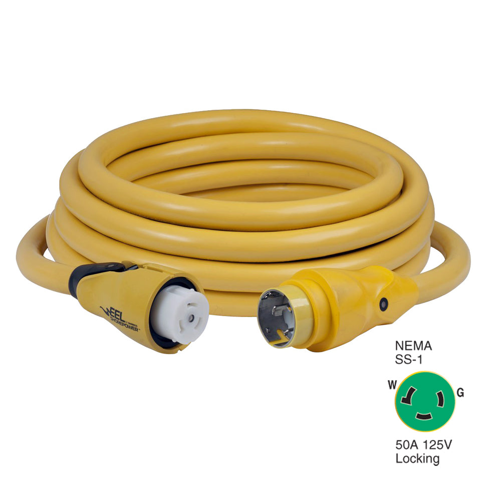 Marinco CS503-25 EEL 50A 125V Shore Power Cordset - 25ft - Yellow | SendIt Sailing