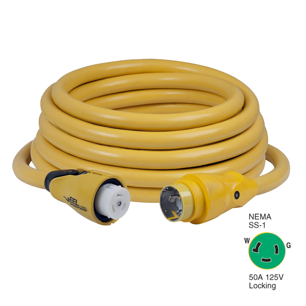 Marinco CS503-50 EEL 50A 125V Shore Power Cordset - 50ft - Yellow | SendIt Sailing