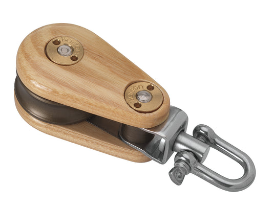 Barton Marine Wooden Block 30mm Single Swivel | SendIt Sailing