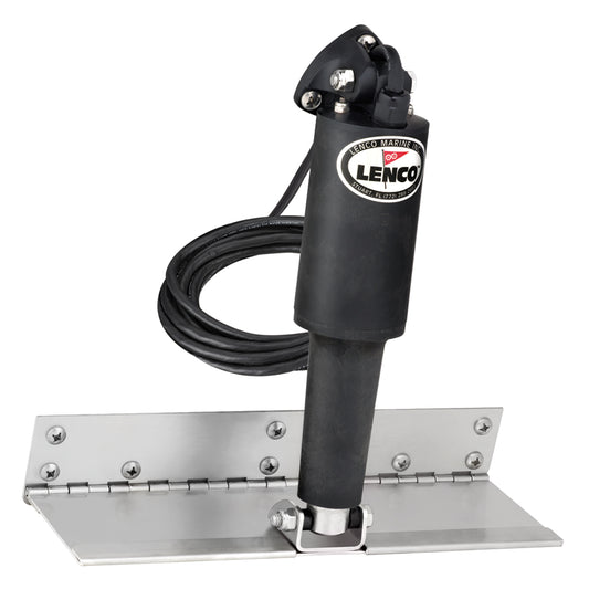 Lenco 4in x 12in Limited Space Trim Tab Kit without  Switch Kit 12V - Standard Finish - Standard Actuator | SendIt Sailing