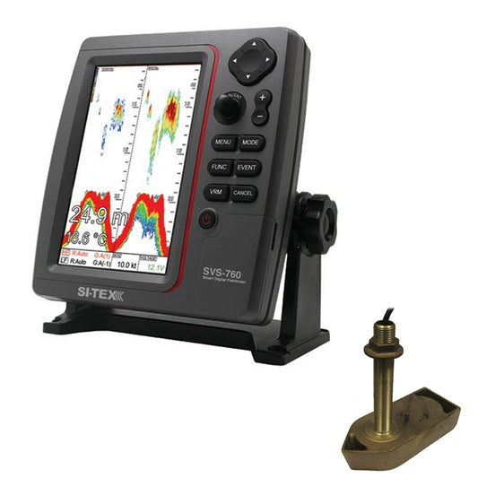 Si-Tex SVS-760 Dual Frequency Sounder 600W Kit with Bronze Thru-Hull Temp Transducer - 307/50/200T-CX | SendIt Sailing