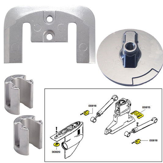 Tecnoseal Anode Kit with Hardware - Mercury Bravo 2-3 up to 2003 - Magnesium | SendIt Sailing