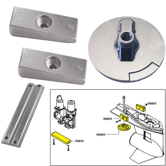 Tecnoseal Anode Kit with Hardware - Mercury Verado 4 - Zinc | SendIt Sailing