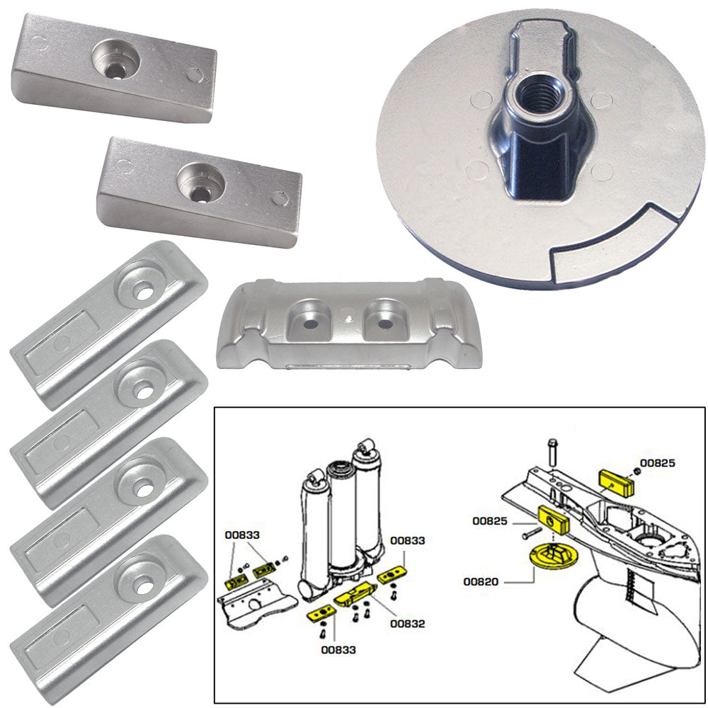 Tecnoseal Anode Kit with Hardware - Mercury Verado 6 - Zinc | SendIt Sailing