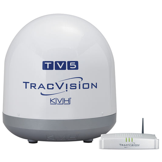 KVH TracVision TV5 with IP-Enabled TV-Hub and Linear Universal Quad-Output LNB with Manual Skew | SendIt Sailing