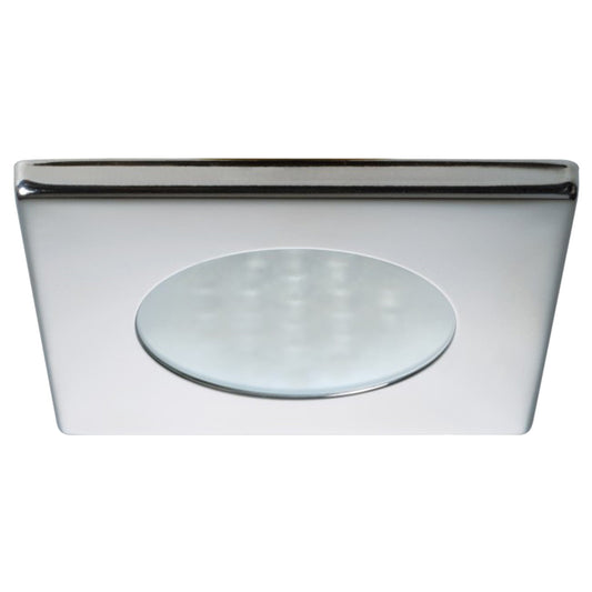 Quick Bryan C Downlight LED - 2W, IP40, Spring Mounted - Square Stainless Bezel, Round Warm White Light | SendIt Sailing