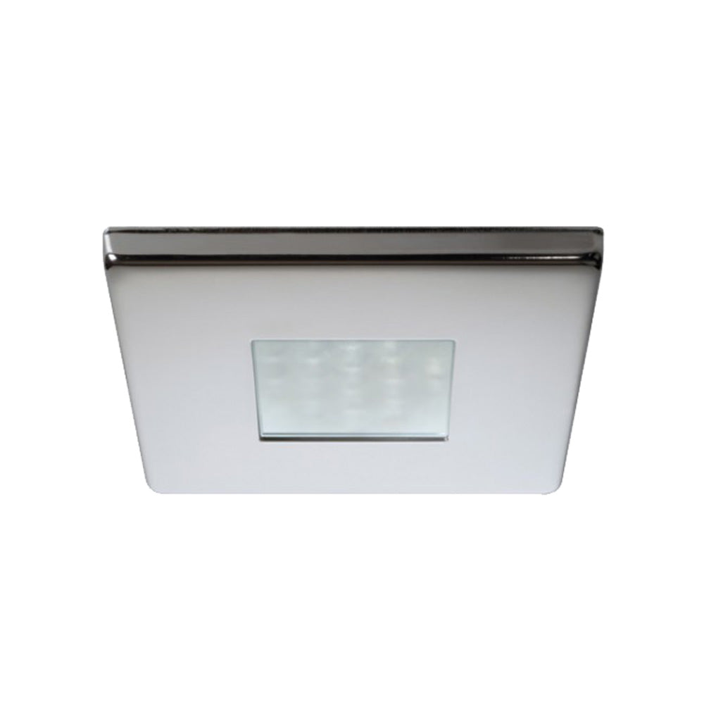 Quick Edwin C Downlight LED - 2W, IP66, Screw Mounted - Square Stainless Bezel, Square Warm White Light | SendIt Sailing