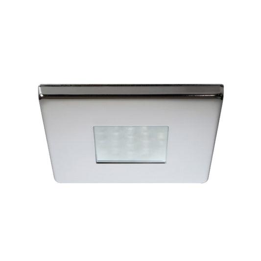 Quick Edwin C Downlight LED - 2W, IP66, Screw Mounted - Square Stainless Bezel, Square Warm White Light | SendIt Sailing