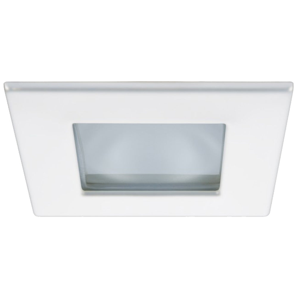 Quick Marina XP Downlight LED - 6W, IP66, Screw Mounted - Square White Bezel, Square Warm White Light | SendIt Sailing
