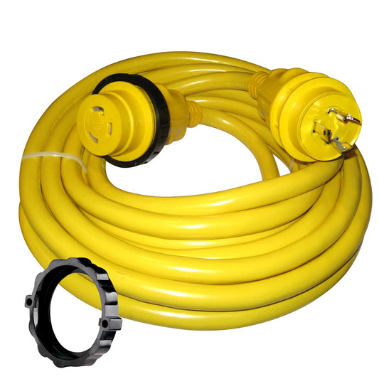 Marinco 30 Amp Power Cord Plus Cordset - 35ft - Yellow | SendIt Sailing