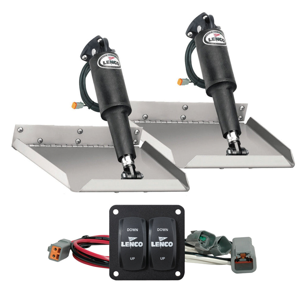 Lenco 12in x 12in Edge Mount Trim Tab Kit with Double Rocker Switch Kit | SendIt Sailing