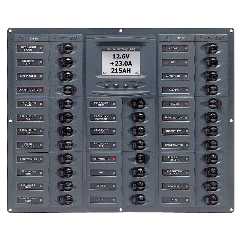 BEP Millennium Series DC Circuit Breaker Panel with Digital Meters, 32SP DC12V | SendIt Sailing