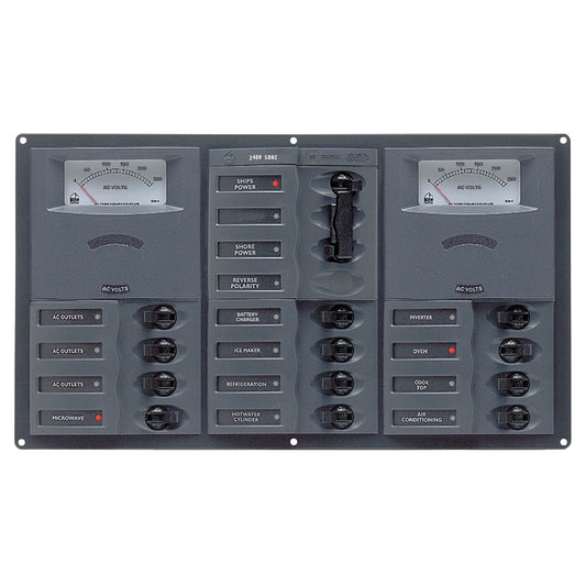BEP AC Circuit Breaker Panel with Analog Meters, 2SP 1DP AC120V | SendIt Sailing