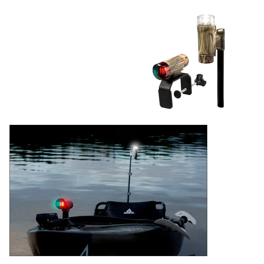 Attwood PaddleSport Portable Navigation Light Kit - C-Clamp, Screw Down or Adhesive Pad - RealTree Max-4 Camo | SendIt Sailing