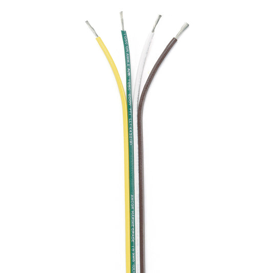 Ancor Ribbon Bonded Cable - 16/4 AWG - Brown/Green/White/Yellow - Flat - 100ft | SendIt Sailing