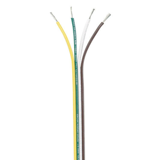 Ancor Ribbon Bonded Cable - 16/4 AWG - Brown/Green/White/Yellow - Flat - 250ft | SendIt Sailing