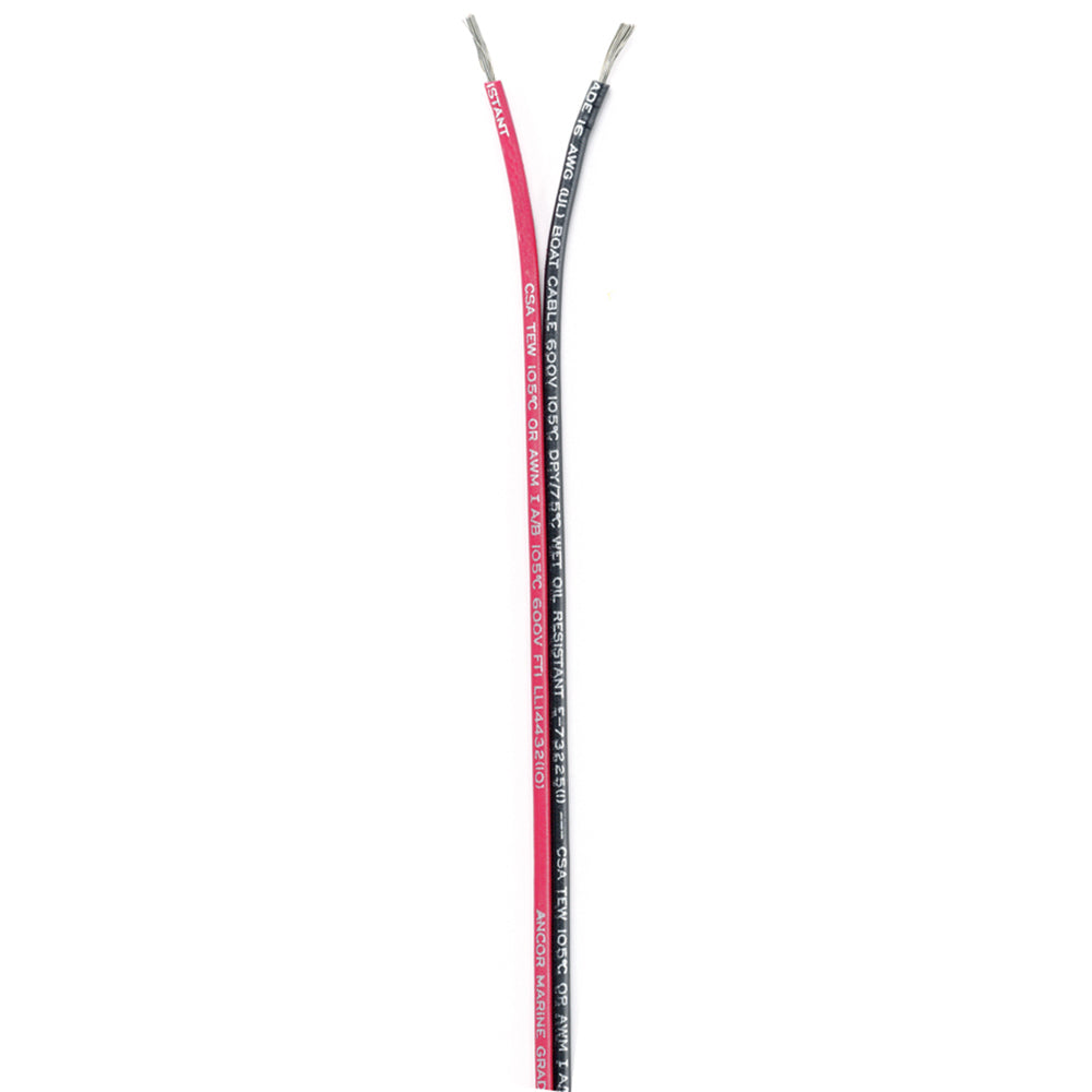 Ancor Ribbon Bonded Cable - 16/2 AWG - Red/Black - Flat - 500ft | SendIt Sailing