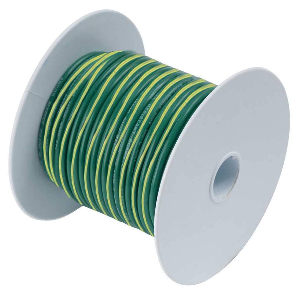 Ancor Green with Yellow Stripe 10 AWG Tinned Copper Wire - 25ft | SendIt Sailing