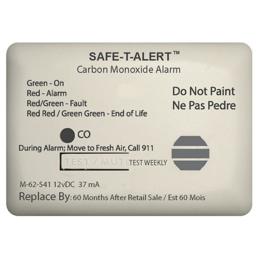 Safe-T-Alert 62 Series Carbon Monoxide Alarm - 12V - 62-541-Marine Surface Mount - White | SendIt Sailing