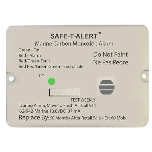 Safe-T-Alert 62 Series Carbon Monoxide Alarm - 12V - 62-542-Marine - Flush Mount - White | SendIt Sailing