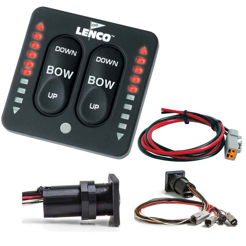 Lenco LED Indicator Integrated Tactile Switch Kit with Pigtail for Single Actuator Systems | SendIt Sailing