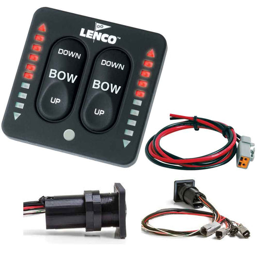 Lenco LED Indicator Integrated Tactile Switch Kit with Pigtail for Single Actuator Systems | SendIt Sailing