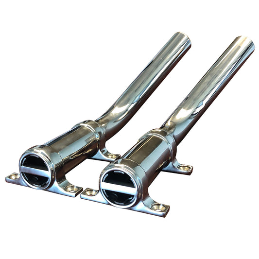 Tigress Side Mount Outrigger Holders - Fabricated 304 SS - 1-1/8in ID - Pair | SendIt Sailing