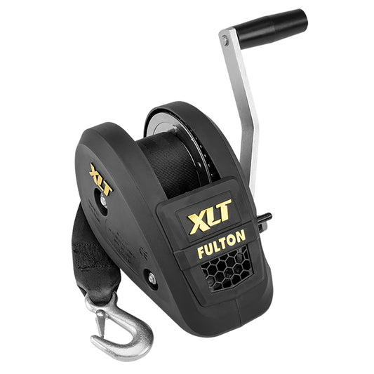 Fulton 1500lb Single Speed Winch with 20ft Strap Included - Black Cover | SendIt Sailing