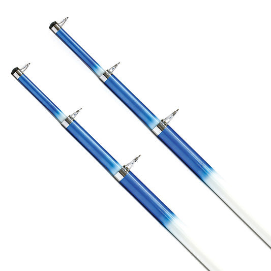 Tigress 15ft Telescoping Fiberglass Outrigger Poles - 1-1/8in OD - White/Blue - Pair | SendIt Sailing