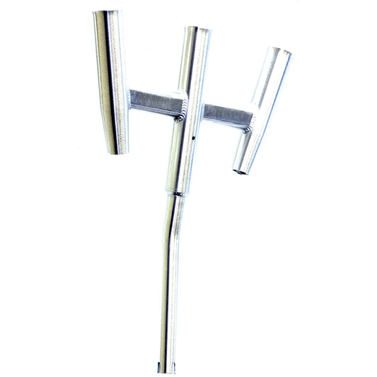 Tigress Triple Aluminum Kite Rod Holder - Bent Butt - Brushed | SendIt Sailing