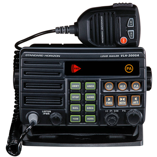 Standard Horizon VLH-3000A 30W Dual Zone PA/Loud Hailer/Fog with Listen Back & 2 Optional Intercom Stations | SendIt Sailing