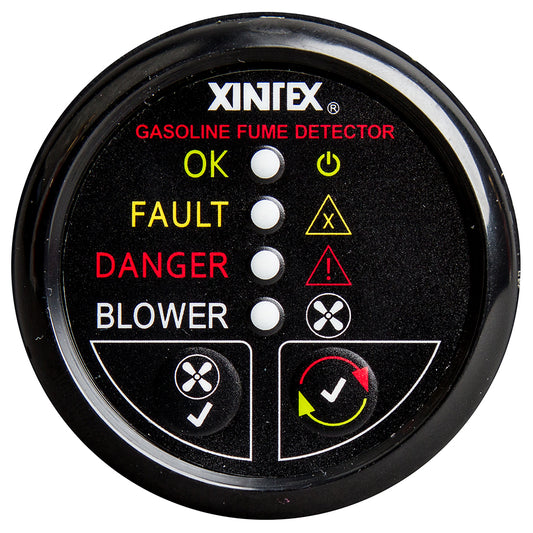 Fireboy-Xintex Gasoline Fume Detector with Blower Control - Black Bezel - 12V | SendIt Sailing