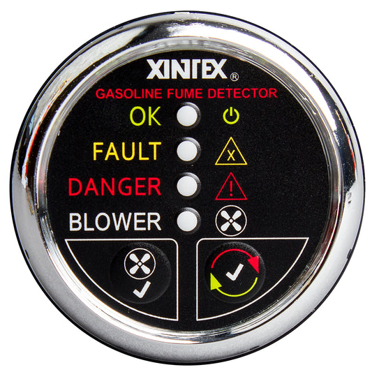 Fireboy-Xintex Gasoline Fume Detector with Blower Control - Chrome Bezel - 12V | SendIt Sailing