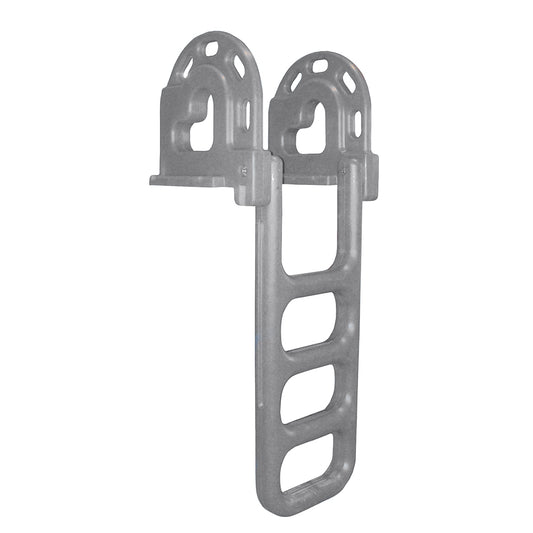 Dock Edge Flip-Up Polyethylene Roto Molded 4-Step Dock Ladder - Grey | SendIt Sailing