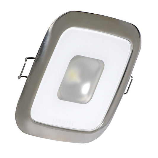 Lumitec Square Mirage Down Light - White - Polished Bezel | SendIt Sailing