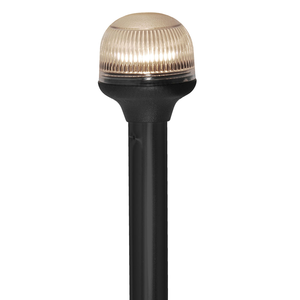 Attwood All-Around Fold-Down Incandescent Anti-Glare Lens Light - 12in Black Plastic Pole - 12V - Horizontal Comp Base | SendIt Sailing