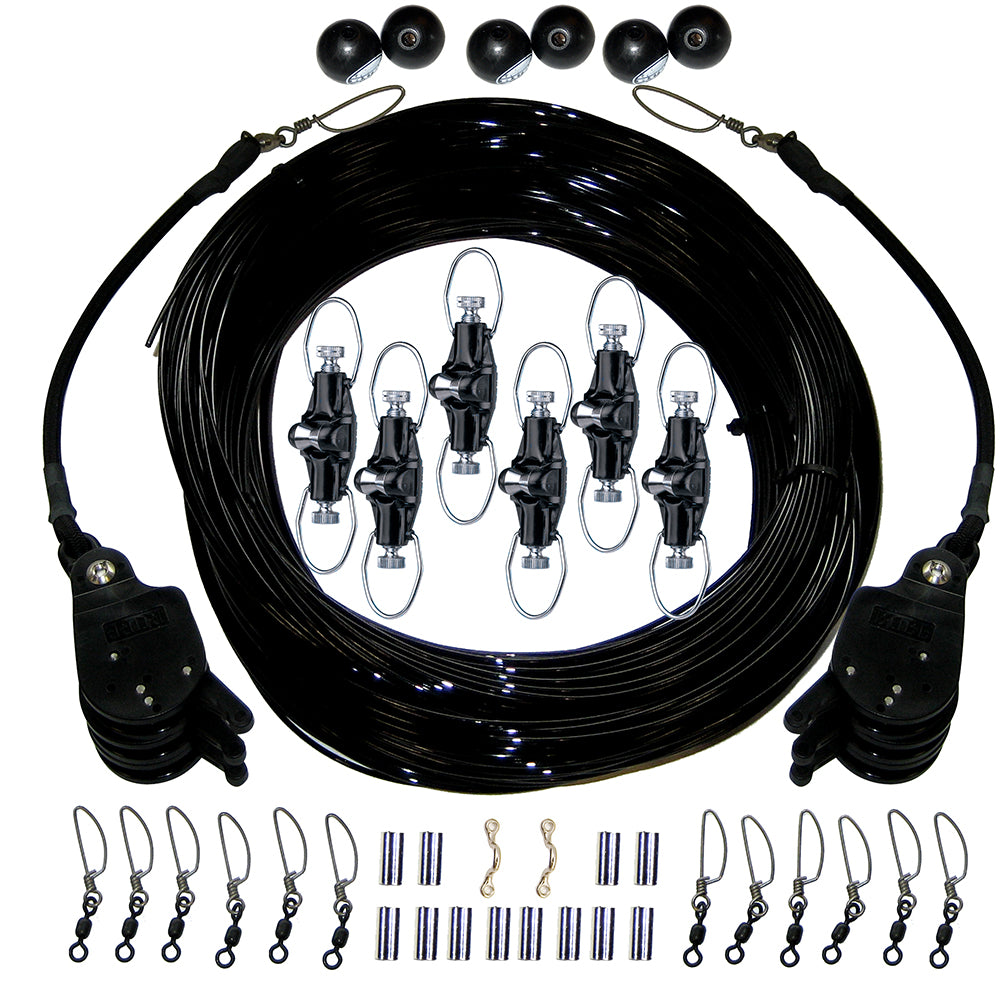 Rupp Triple Rigging Kit with Lok-Ups & Nok-Outs - 520ft Black Mono Cord | SendIt Sailing