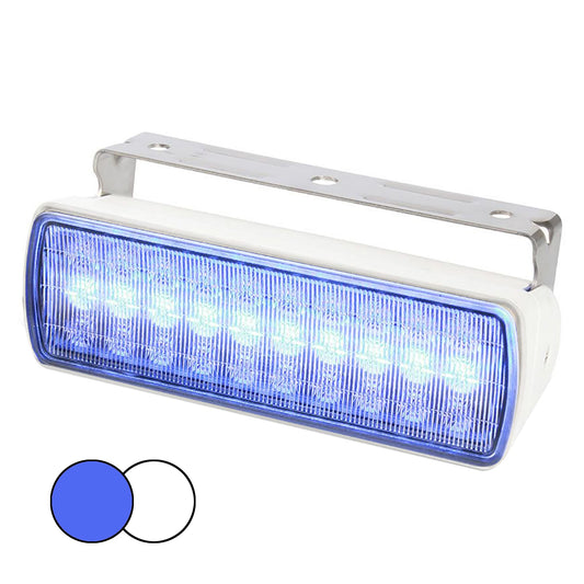 Hella Marine Sea Hawk XL Dual Color LED FloodLights - Blue/White LED - White Housing | SendIt Sailing