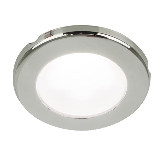 Hella Marine EuroLED 75 3in Round Screw Mount Down Light - White LED - Stainless Steel Rim - 12V | SendIt Sailing