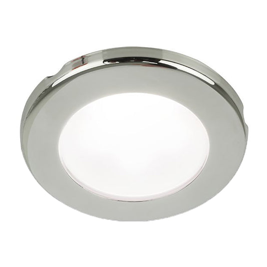 Hella Marine EuroLED 75 3in Round Screw Mount Down Light - White LED - Stainless Steel Rim - 24V | SendIt Sailing