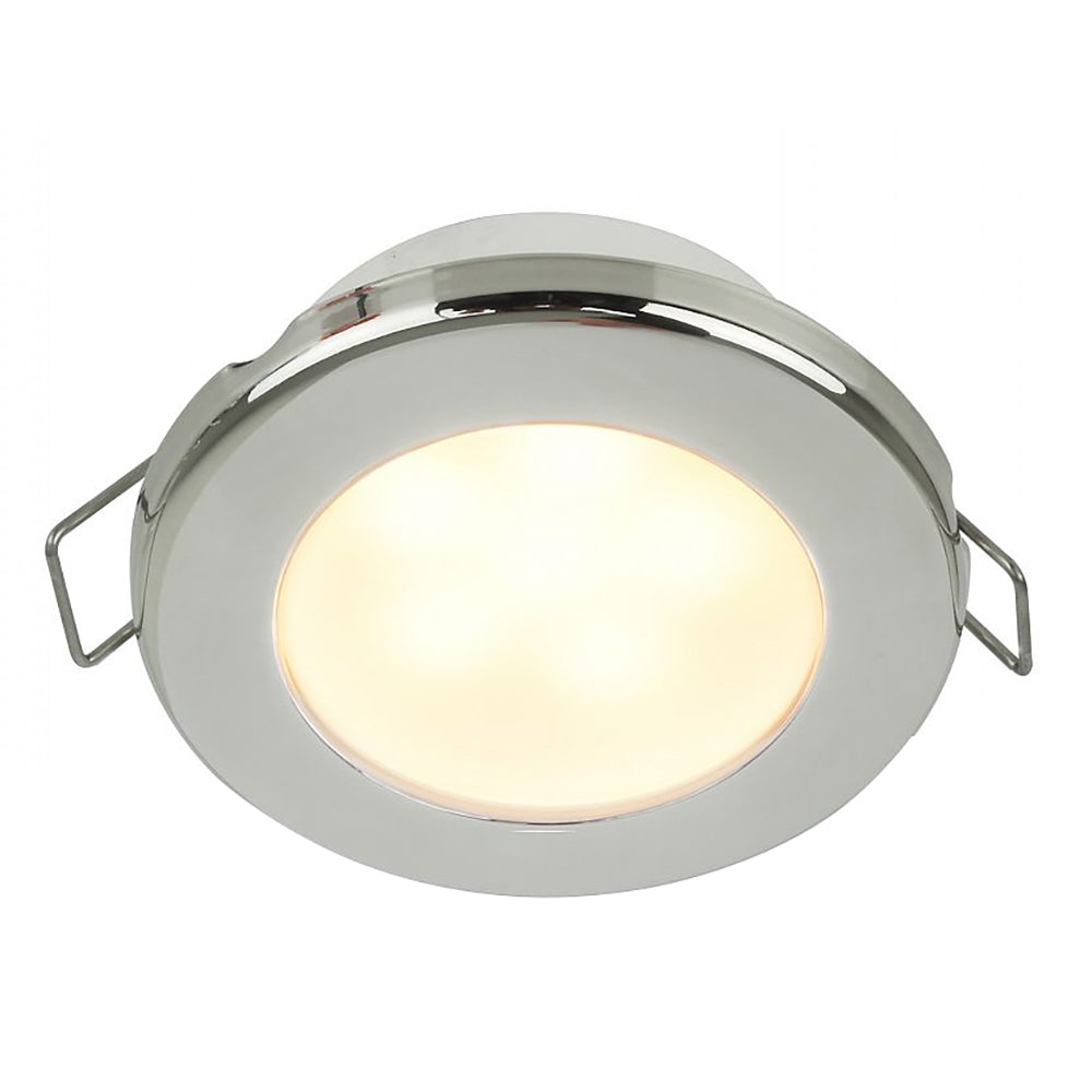 Hella Marine EuroLED 75 3in Round Spring Mount Down Light - Warm White LED - Stainless Steel Rim - 12V | SendIt Sailing