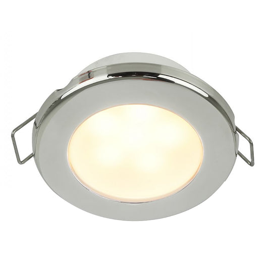 Hella Marine EuroLED 75 3in Round Spring Mount Down Light - Warm White LED - Stainless Steel Rim - 24V | SendIt Sailing