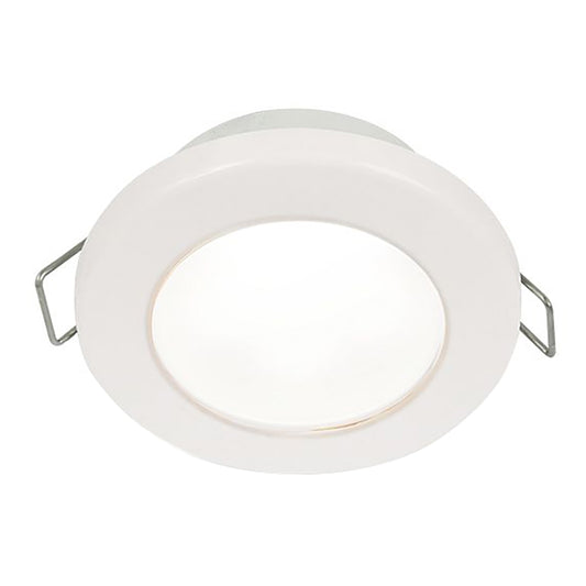 Hella Marine EuroLED 75 3in Round Spring Mount Down Light - White LED - White Plastic Rim - 12V | SendIt Sailing