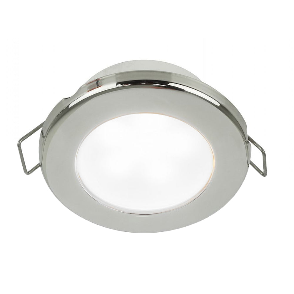 Hella Marine EuroLED 75 3in Round Spring Mount Down Light - White LED - Stainless Steel Rim - 12V | SendIt Sailing