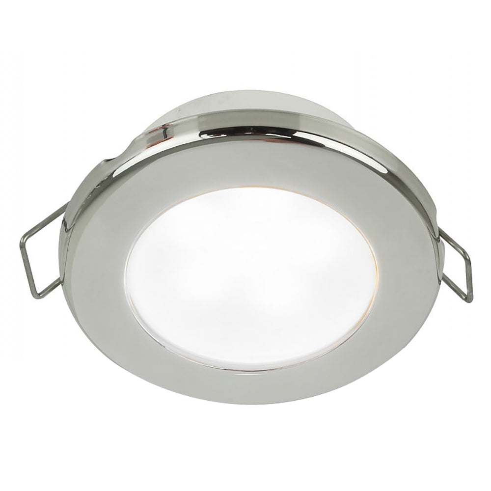 Hella Marine EuroLED 75 3in Round Spring Mount Down Light - White LED - Stainless Steel Rim - 24V | SendIt Sailing