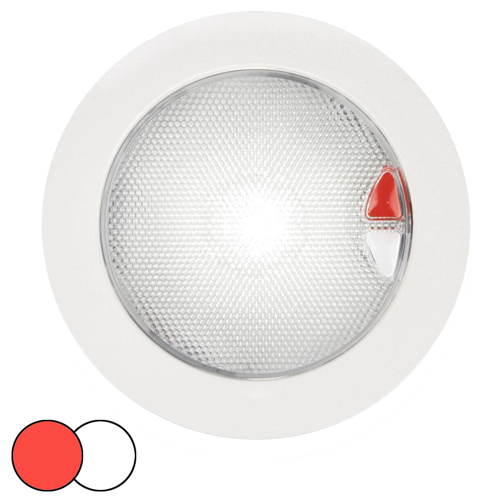 Hella Marine EuroLED 150 Recessed Surface Mount Touch Lamp - Red/White LED - White Plastic Rim | SendIt Sailing