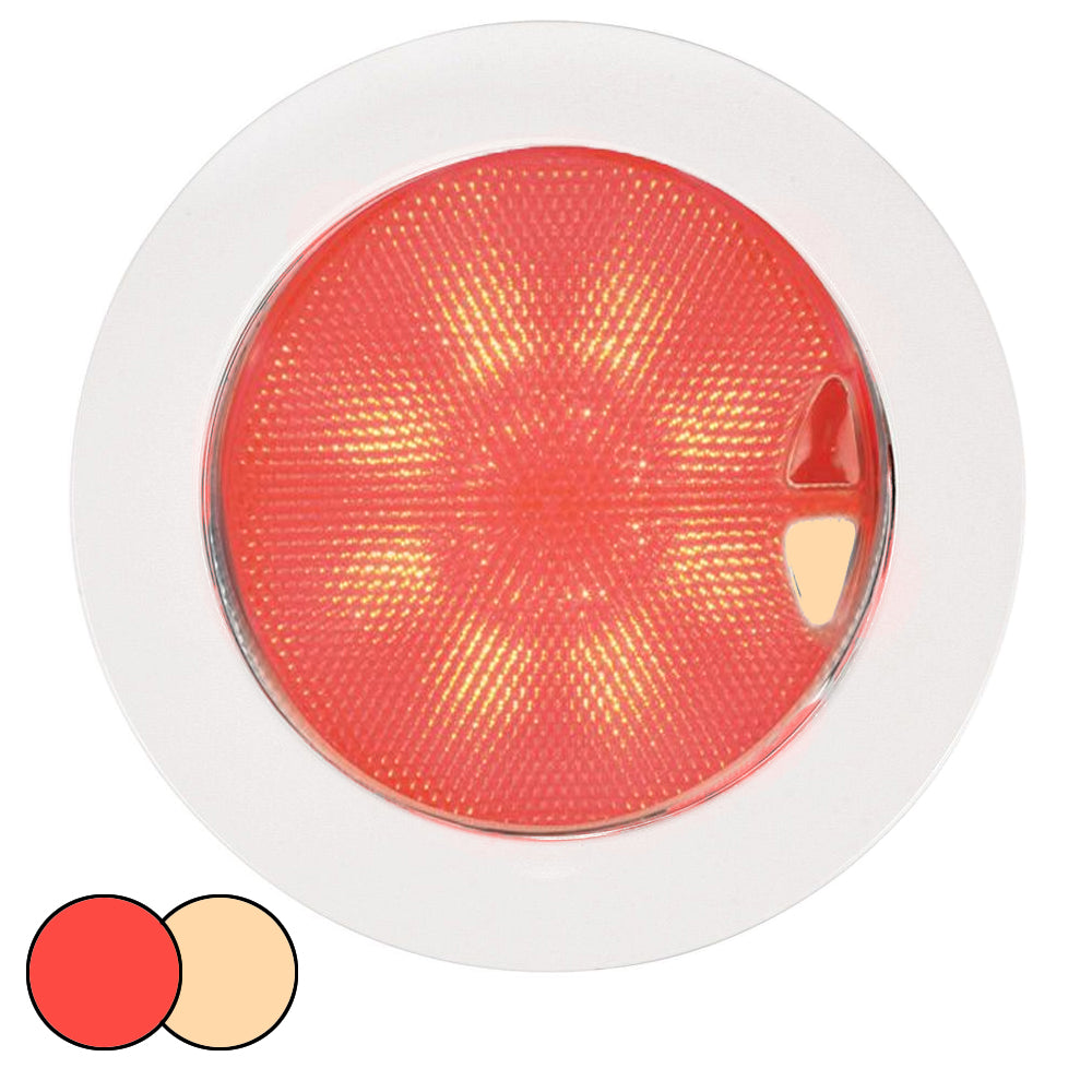 Hella Marine EuroLED 150 Recessed Surface Mount Touch Lamp - Red/Warm White LED - White Plastic Rim | SendIt Sailing